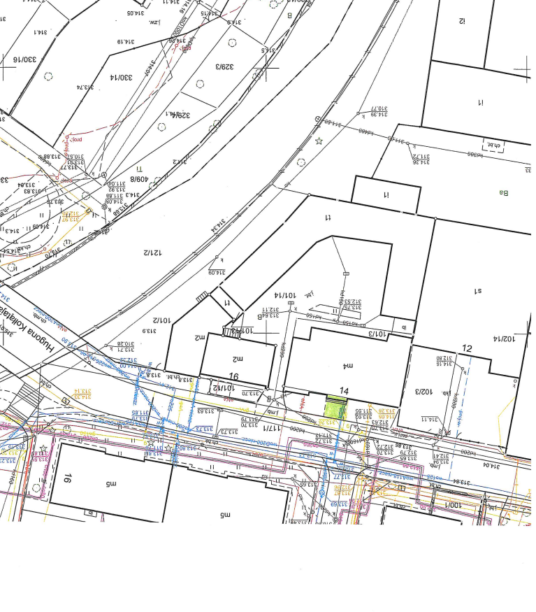 Mapa z zaznaczoną służebnością