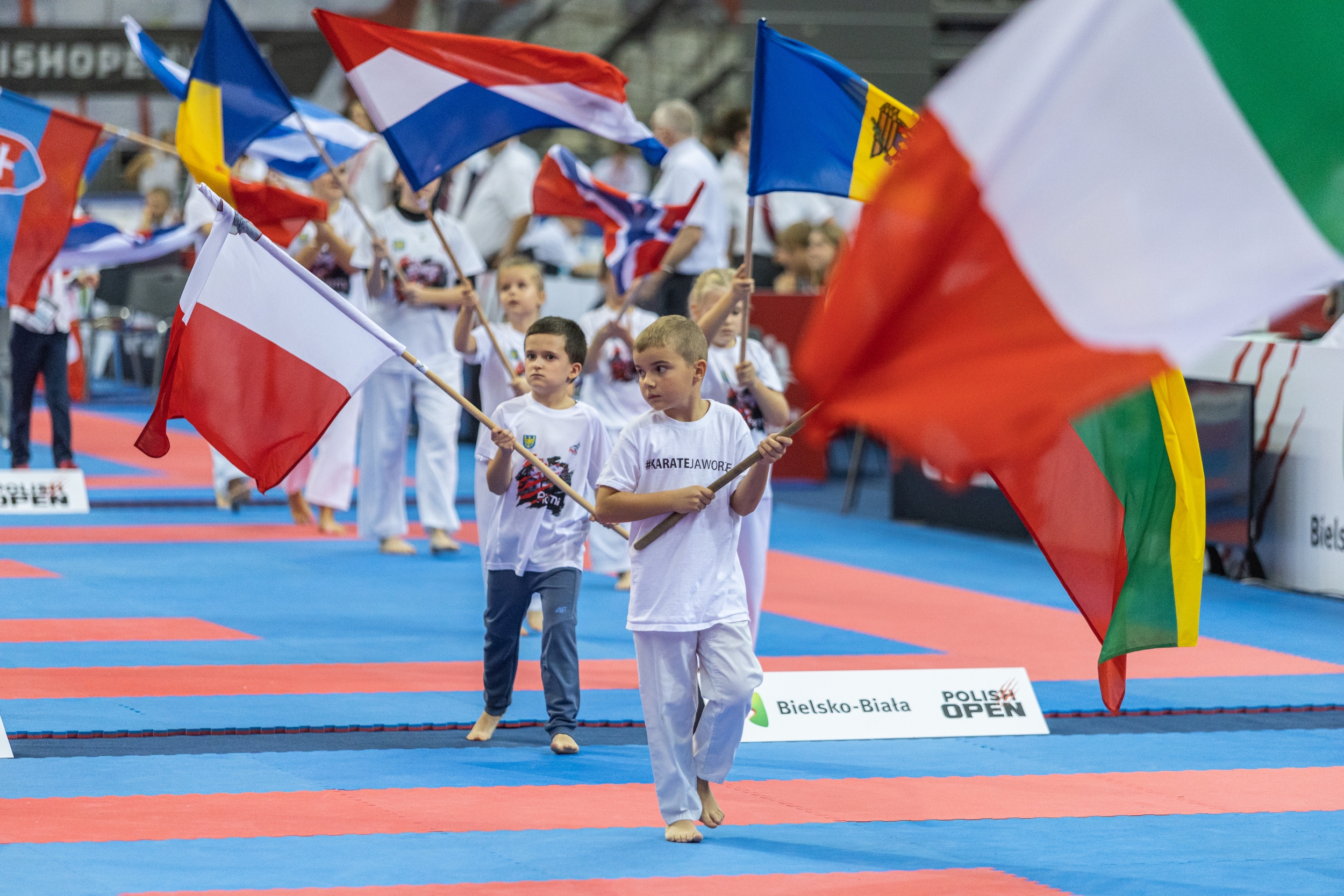 na zdjęciu zawodnicy walczący