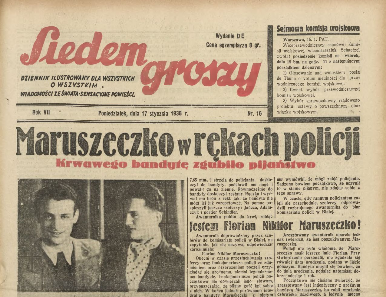 Na zdjęciu fragment starej gazety 