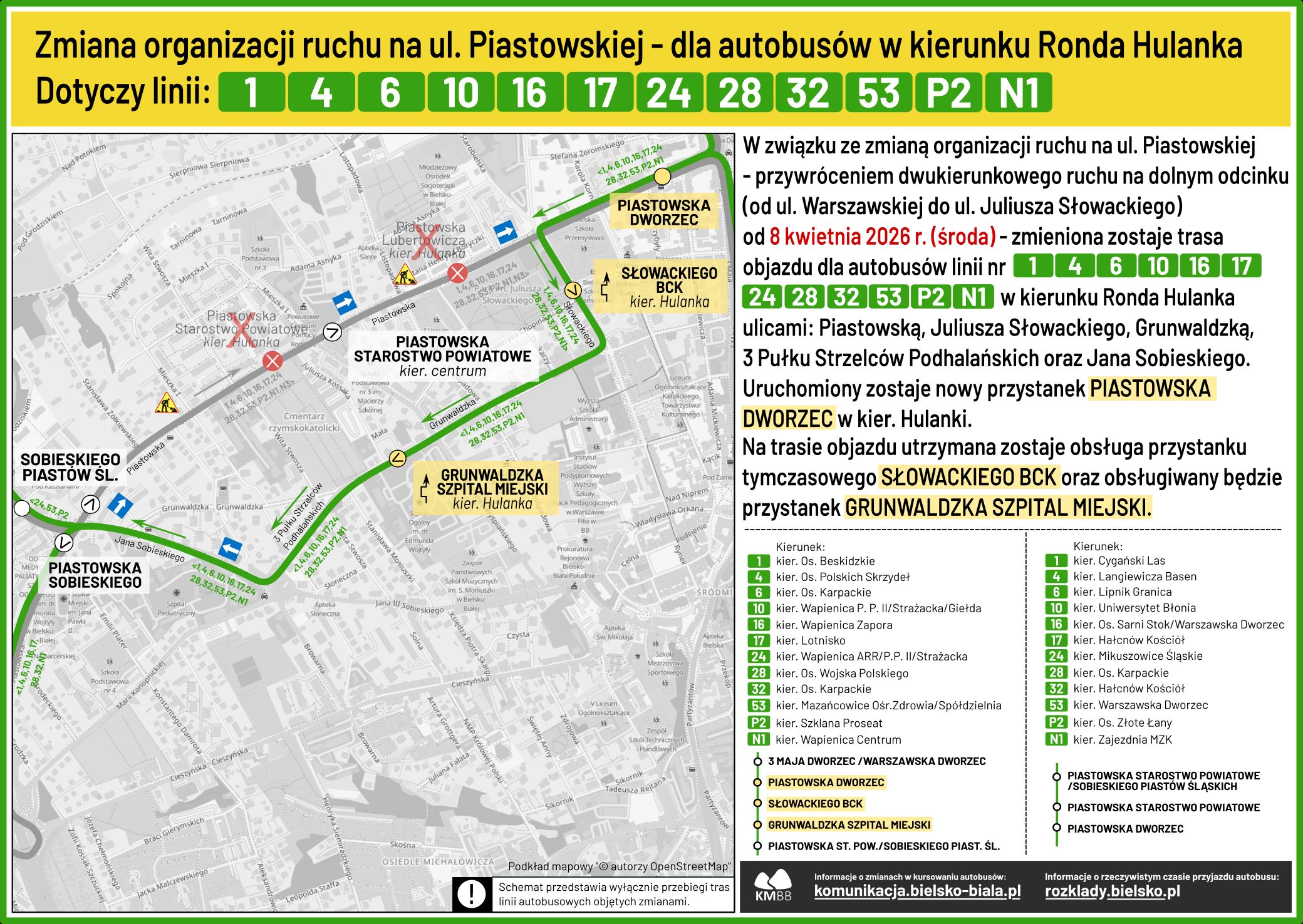 Na zdjęciu mapka przejazdów autobusów 