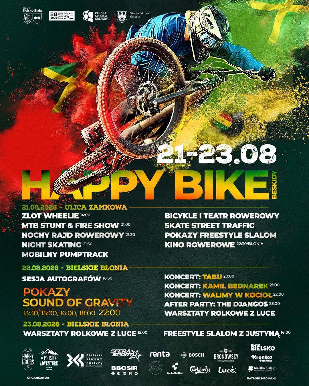 Na zdjęciu plakat rowerowej imprezy