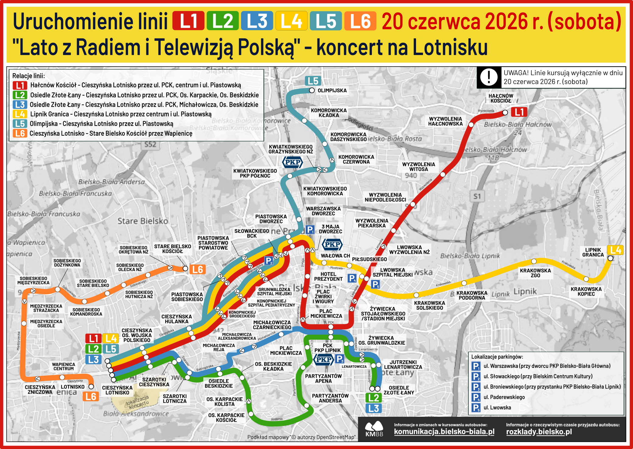 Na zdjęciu mapka z uruchomieniem linii soecjalnych