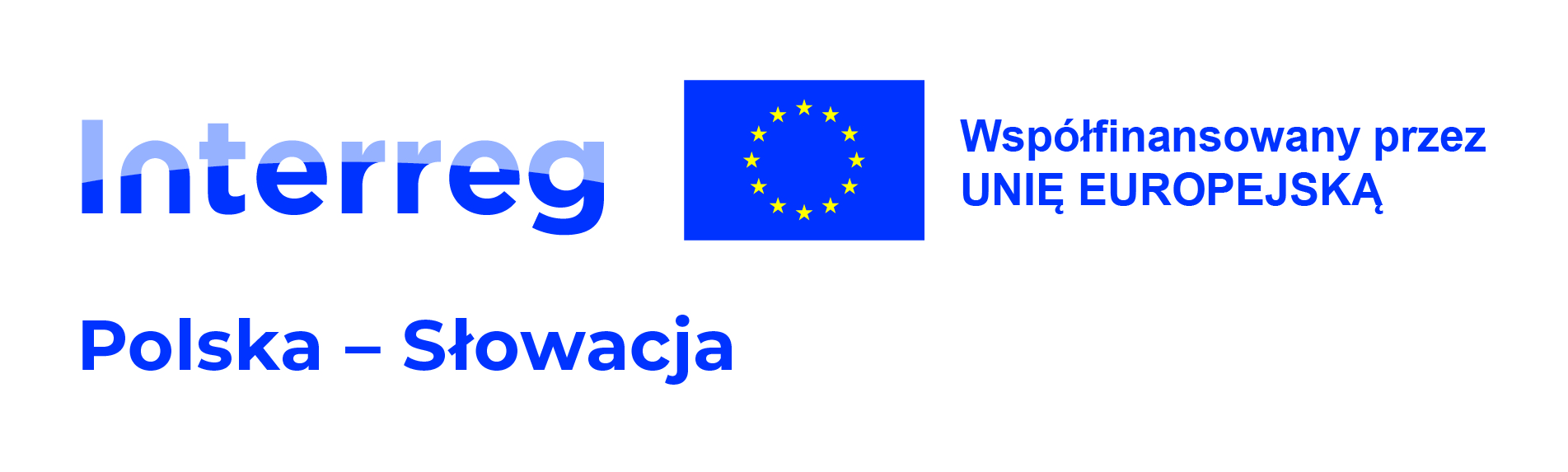 grafika przedstawiająca logo Programu Interreg Polska-Słowacja oraz flagę Unii Europejskiej z informację o współfinansowaniu przez UE 