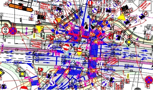 grafika przedstawiająca projekt przebudowy infrastruktury drogowej