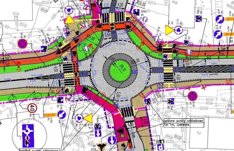 grafika przedstawiająca plan przebudowy układu drogowego
