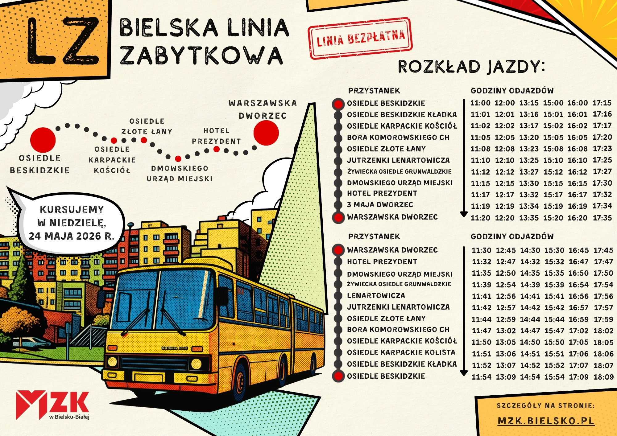 grafika z rozkładem jazdy
