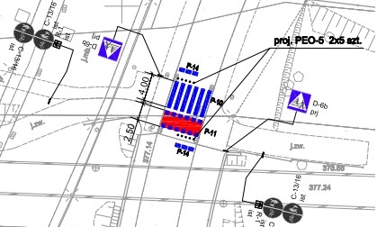 grafika przedstawiająca projektowany przejazd dla rowerów