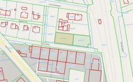 Mapa z zaznaczoną nieruchomością przy ul. Szlacheckiej