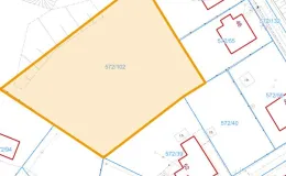 Mapa z zaznaczoną nieruchomością przy ul. Bukowej