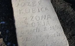 Kościół pw. św. Barbary nagrobek przy drodze procesyjnej po renowacji.
