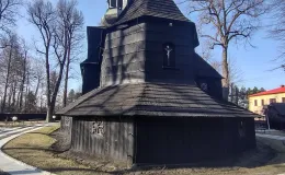 Kościół pw. św. Barbary widok od strony prezbiterium.