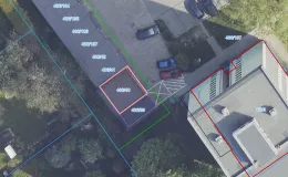 Mapa z zaznaczonym budynkiem przy ul. Wiśniowej