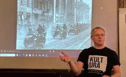 Na zdjęciu promocja książki Witkacego granice 