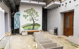 na zdjęciu wnętrze galerii z fotografiami na ścianach
