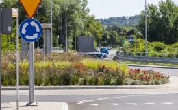 na zdjęciu ukwiecone ronda