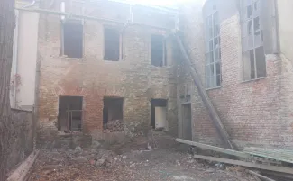 Kamienica przy ul. Orkana 20. Elewacja tylna od strony ul. Nad Niprem.
