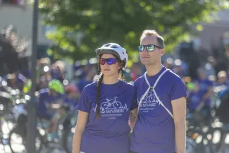 na zdjęciu rowerzyści