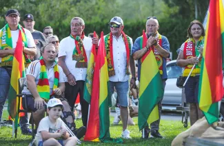 na zdjęciu siatkarki podczas prezentacji