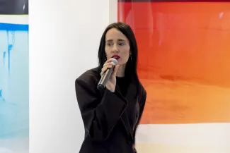 Na zdjęciu oprowadzanie artystyczno-kuratorskie