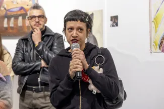 Na zdjęciu oprowadzanie artystyczno-kuratorskie