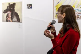 Na zdjęciu oprowadzanie artystyczno-kuratorskie