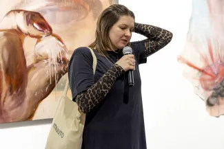 Na zdjęciu oprowadzanie artystyczno-kuratorskie