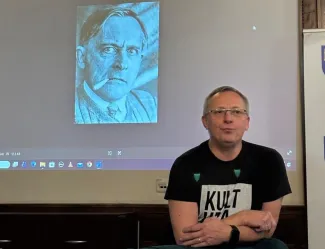 Na zdjęciu promocja książki Witkacego granice 