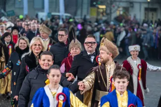 na zdjęciu osoby podczas otwarcia PSK