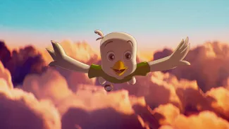 na zdjęciu postać z kreskówki - orzełek