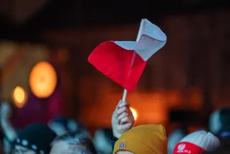 na zdjęciu osoby podczas spotkania ze skoczkiem