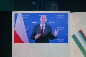 na zdjęciu uroczystość losowania