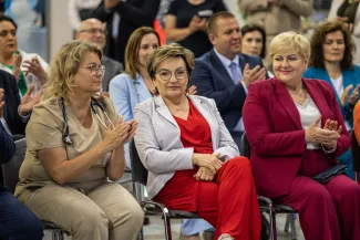 na zdjęciu osobo podczas Dni Zdrowia w hali
