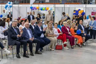 na zdjęciu osobo podczas Dni Zdrowia w hali