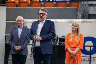 na zdjęciu osobo podczas Dni Zdrowia w hali