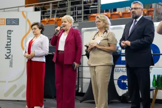 na zdjęciu osobo podczas Dni Zdrowia w hali