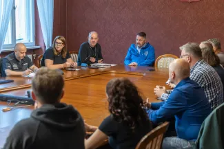 na zdjęciu służby podczas ćwiczeń