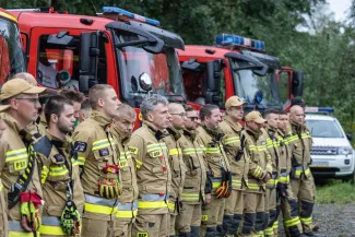 na zdjęciu służby podczas ćwiczeń
