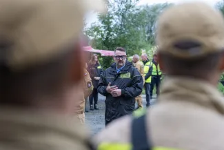 na zdjęciu służby podczas ćwiczeń