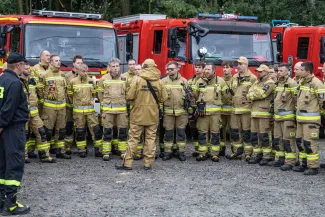 na zdjęciu służby podczas ćwiczeń