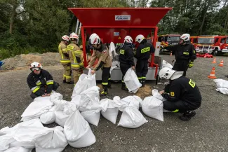 na zdjęciu służby podczas ćwiczeń