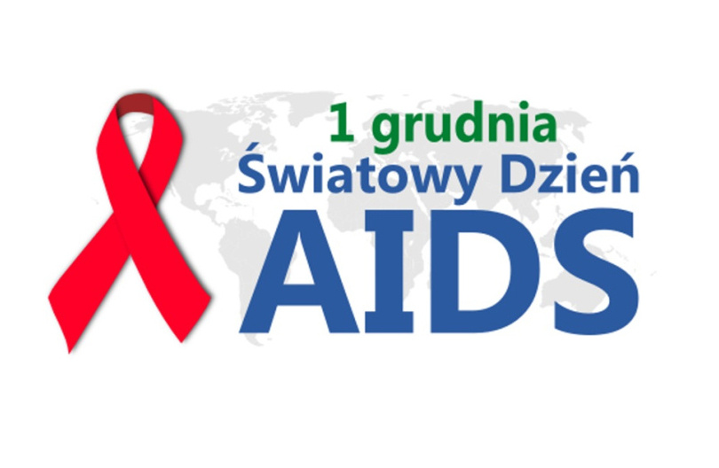 Na zdjęciu plakat Światowego Dnia AIDS