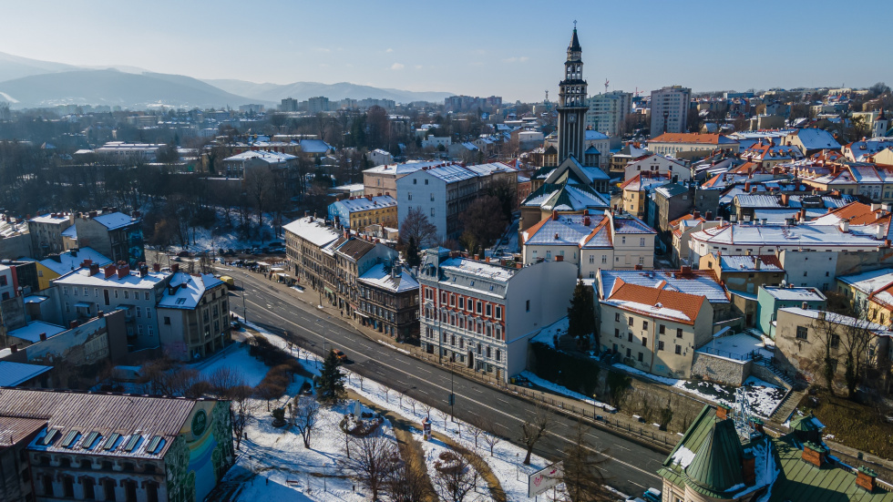 Na zdjęciu widok na Bielsko-Białą z góry 