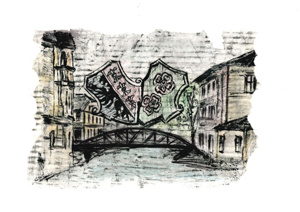 Na zdjęciu grafika most na rzece Biała 