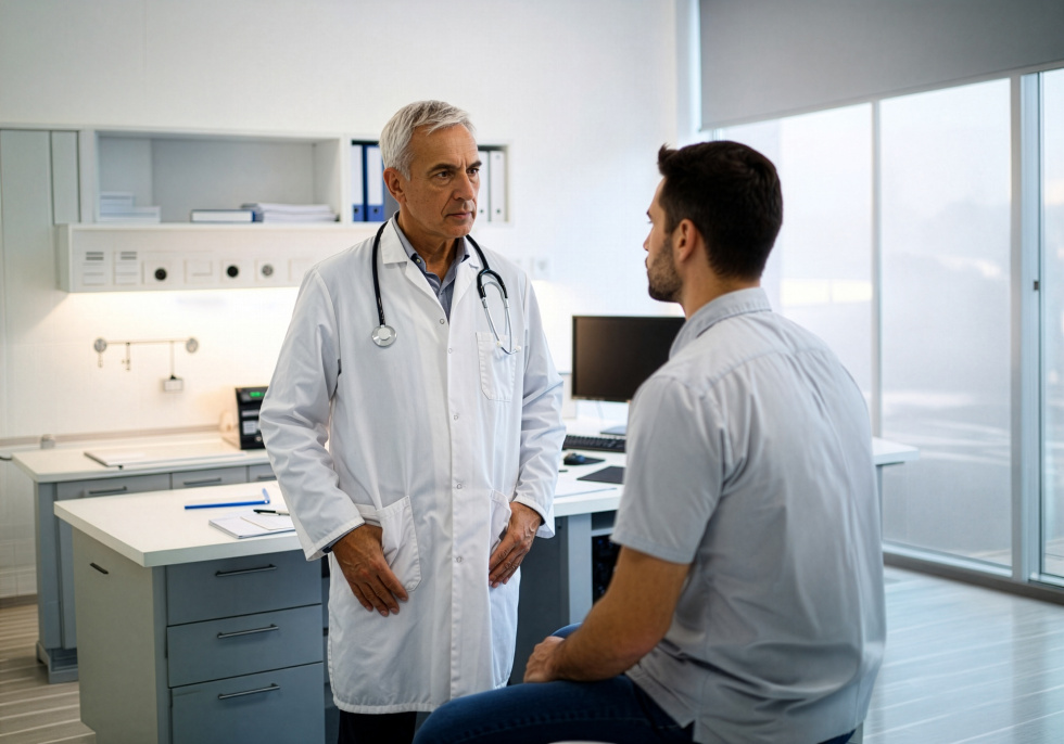 Na zdjęciu wizyta u lekarza