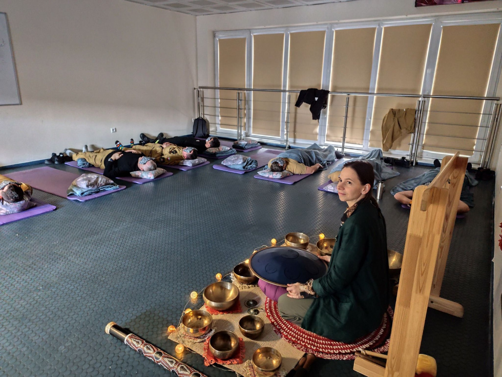 Na zdjęciu zajęcia relaksacyjne 