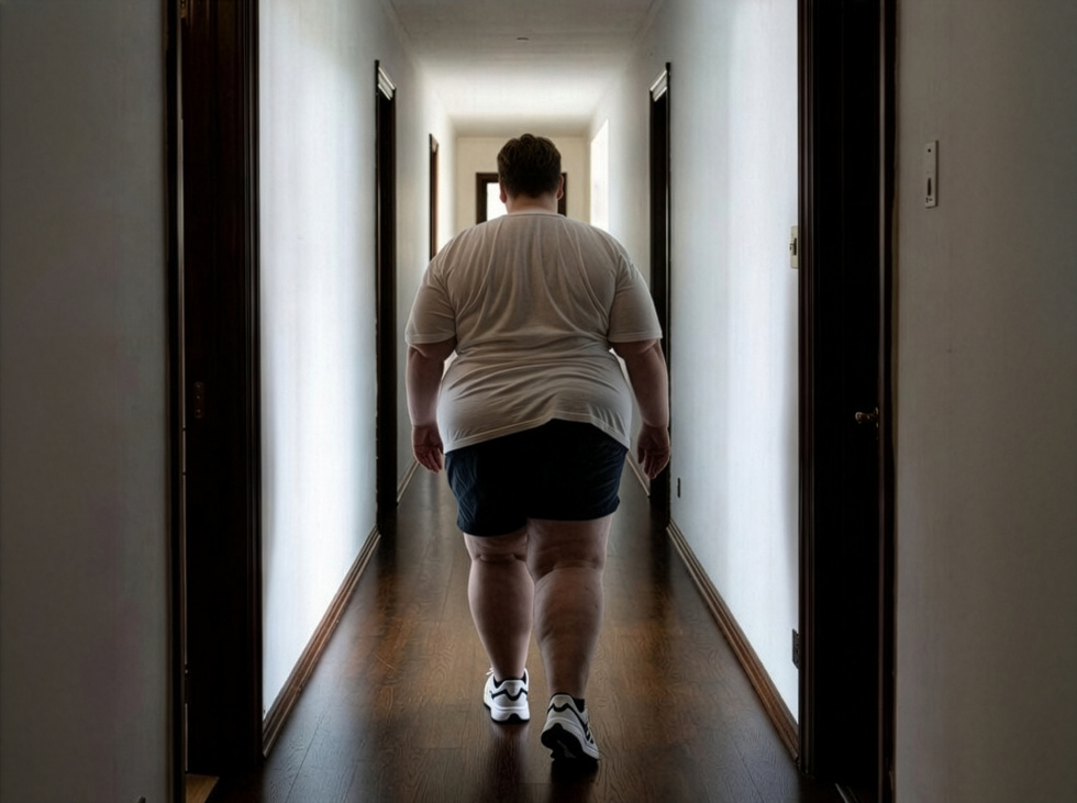 Na zdjęciu otyła osoba