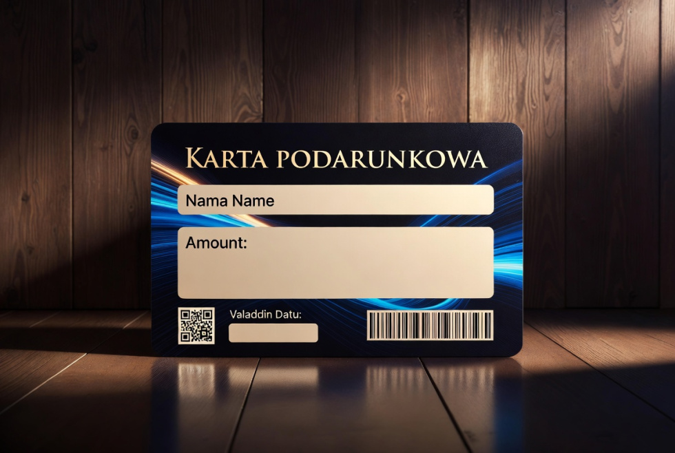 na zdjęciu karta podarunkowa