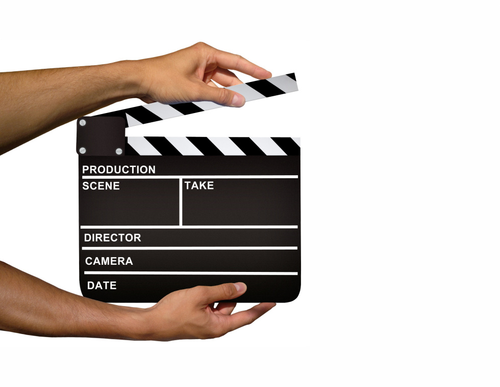Na zdjęciu filmowy klaps