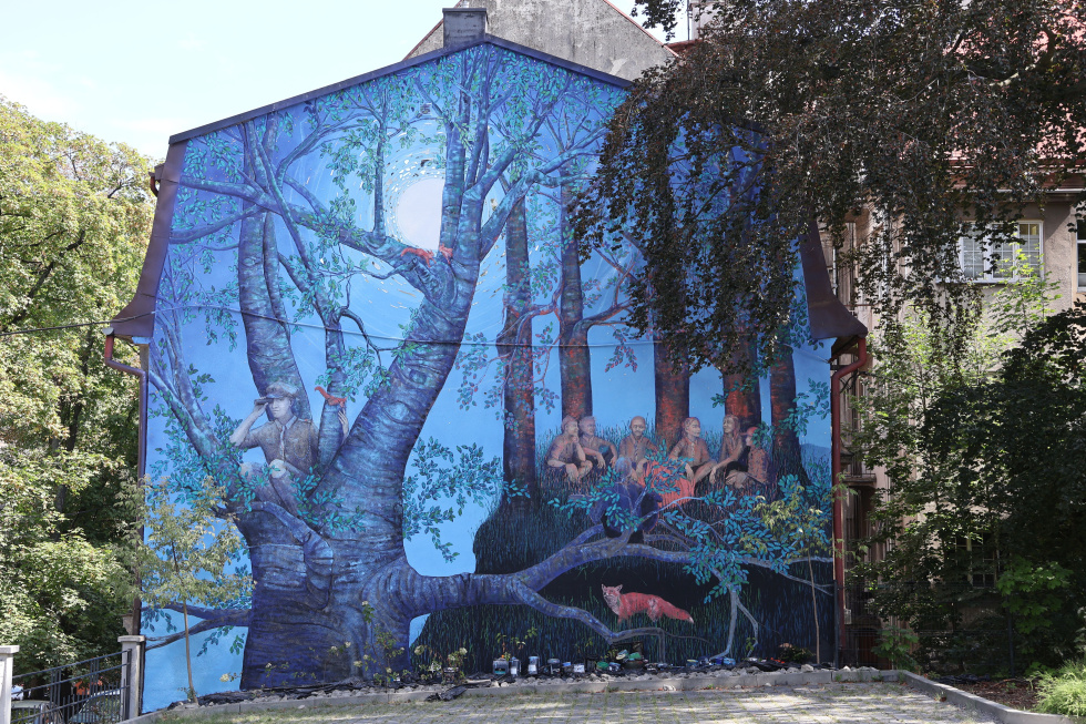 Na zdjęciu mural ZHP