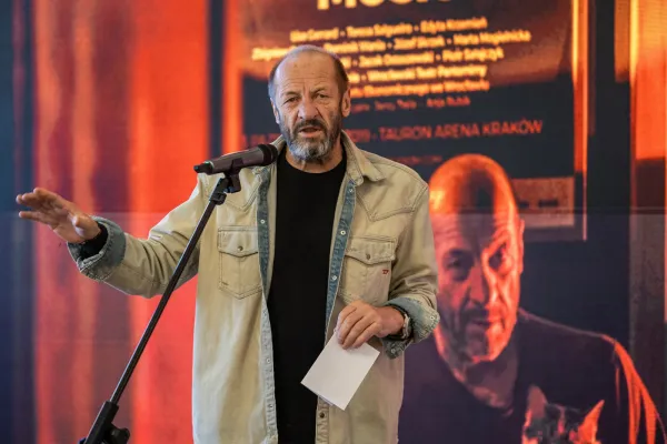 Na zdjęciu Zbigniew Preisner podczas konferencji 